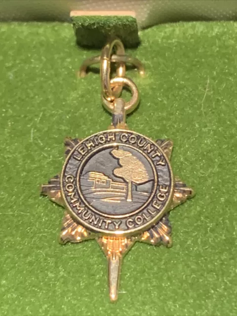 Vintage Lehigh Valley PA Community College Pendant Charm 24K Gold Plate Kinney