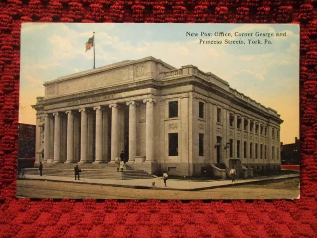 Early 1900'S. Post Office. George & Princess Sts. York, Pa. Postcard L10