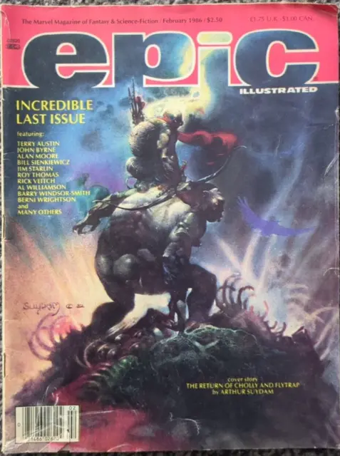 Epic Illustrated ~34  1986 Final Issue Marvel Us Magazine