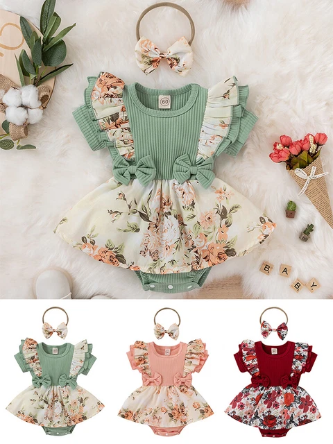 Tuta floreale neonata bambina vestiti neonato abito tuta da gioco Regno Unito