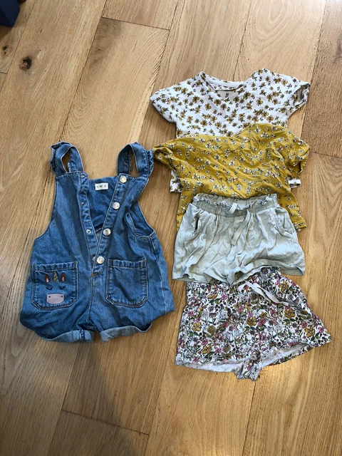 girls summer clothes bundle age 2-3 years shorts tshirt dungarees