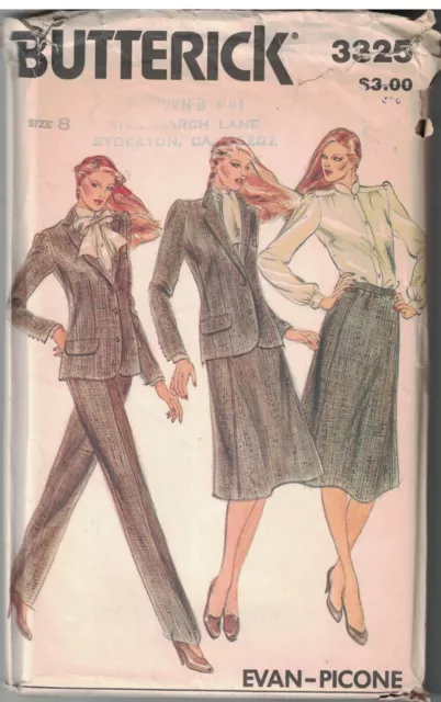3325 UNCUT Vintage Butterick SEWING Pattern Misses Jacket Blouse Skirt Pants OOP