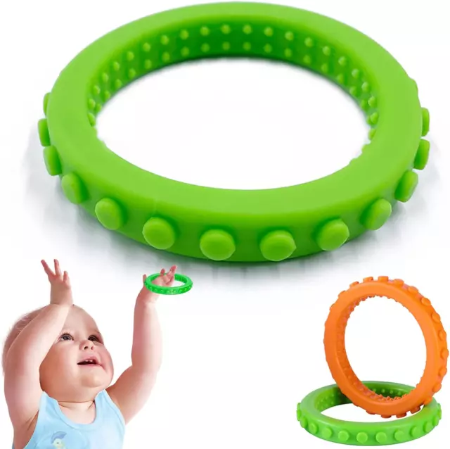 Sensory Chew Bracelet Teether for Kids Toddlers, Silicone Teething Ring BPA Free