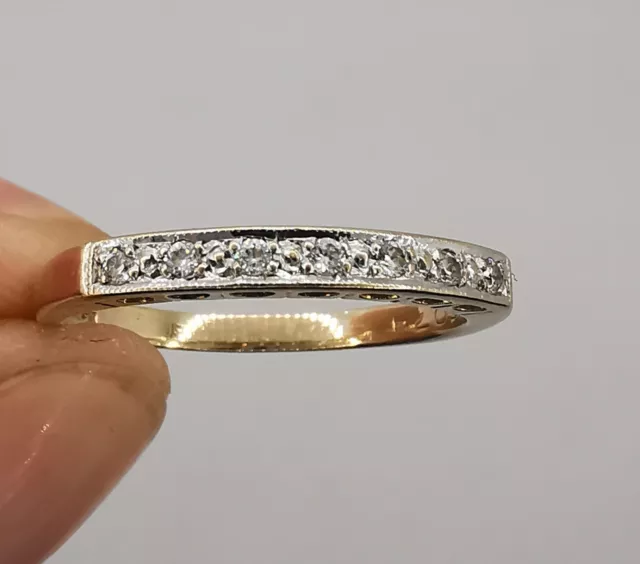 9ct Gold CZ Eternity Ring Size R 1/2