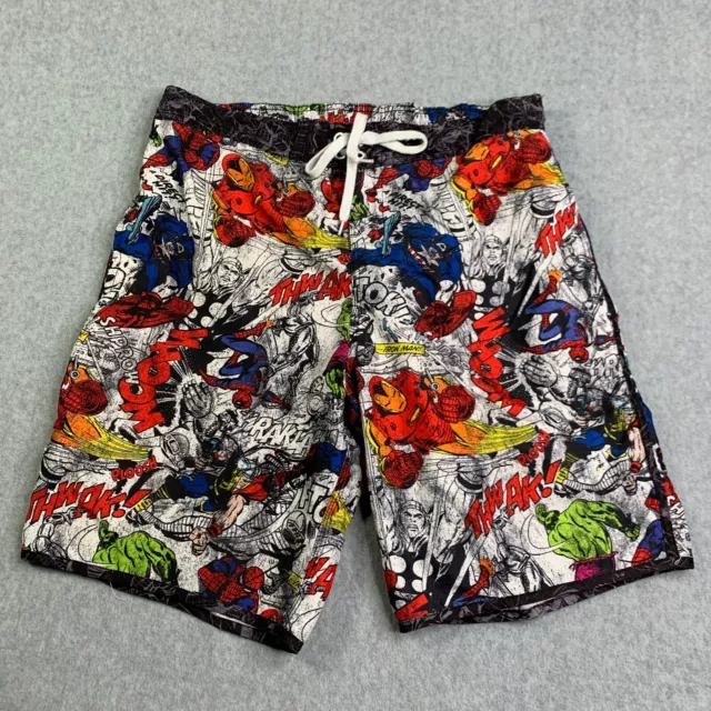 Marvel Swim Trunks Mens Large Super Hero Print Lined Bathing Suit Mens