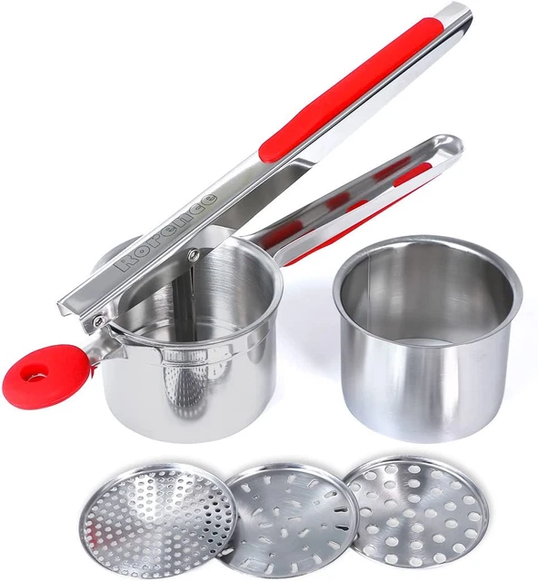 Rorence Stainless Steel Potato Ricer: 15 Oz Potato Masher with 3 Interchangeable