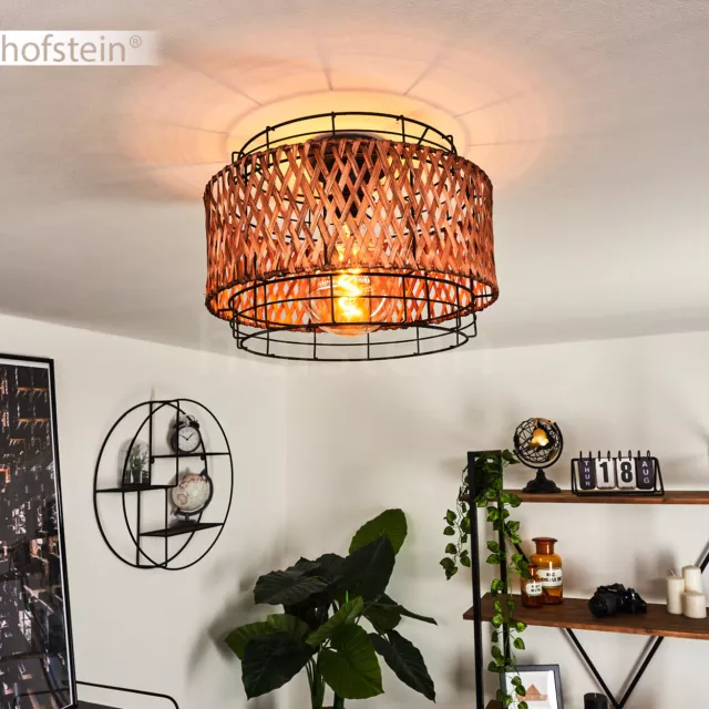 Retro Decken Lampe Boho Style Bambus Wohn Schlaf Ess Zimmer Leuchten Lichteffekt