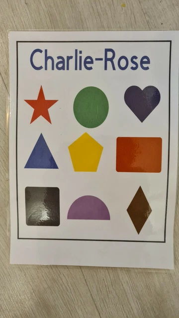 SHAPES EDUCATIONAL PRE-SCHOOL Wall Chart for Kids Learning personilsed ...