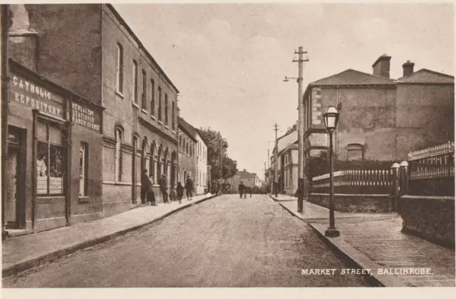 a irish mayo eire old antique postcard ireland market street ballinrobe