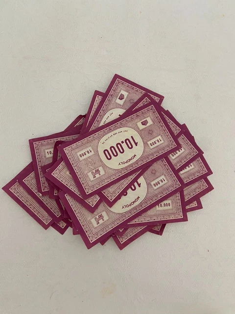 Lot De 5 Billets De 10 000 Monopoly - Pièces Détachées Parker Company - Occasion - #A63
