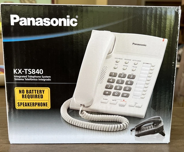 Panasonic Integrated Telephone System Corded Model KX-TS840 Speakerphone White