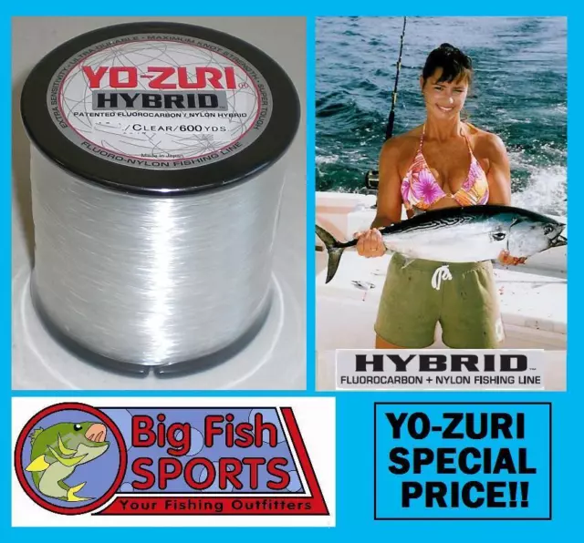 Yo-Zuri Fluorocarbon Nylon Hybrid Fishing Line - 10 LB Test - 600 Yards -  Clear 