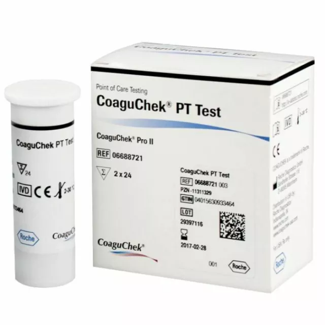 Roche CoaguChek 48 PT / Inr Test Bandes Warfarine Coagucheck Pro II Tout Neuf 2