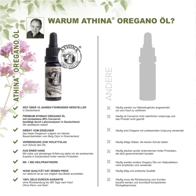 Athina Oregano Öl 10 ml Bio Premium 100% ätherisches Oreganoöl Griechenland Oil 2