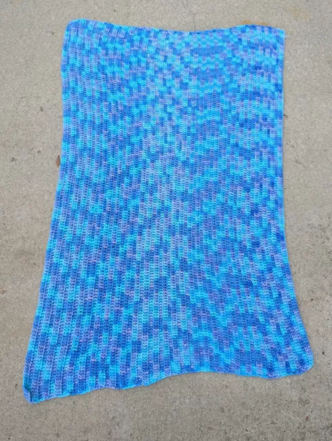 Handmade Crochet Afghan Throw Blanket Baby Blanket Thick Rectangle Shape 34x54