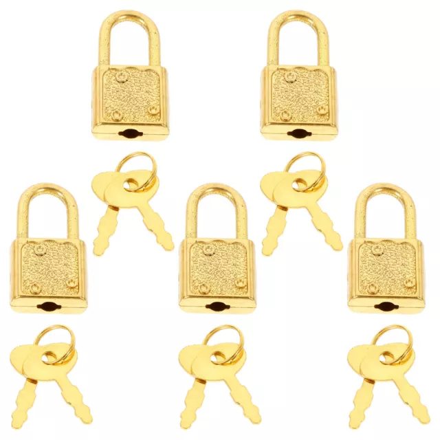5 Sets Pirate Accessories Mini Locks Keyed Padlock Treasure Chest