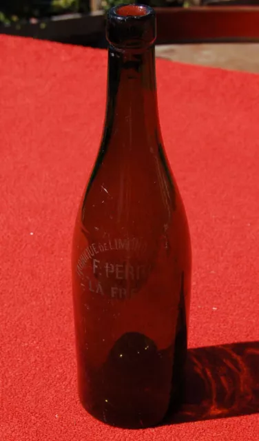 Ancienne bouteille de limonade en verre sérigraphiée