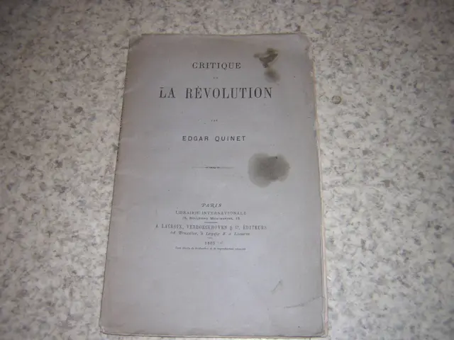 1867.critique de la révolution / Edgar Quinet