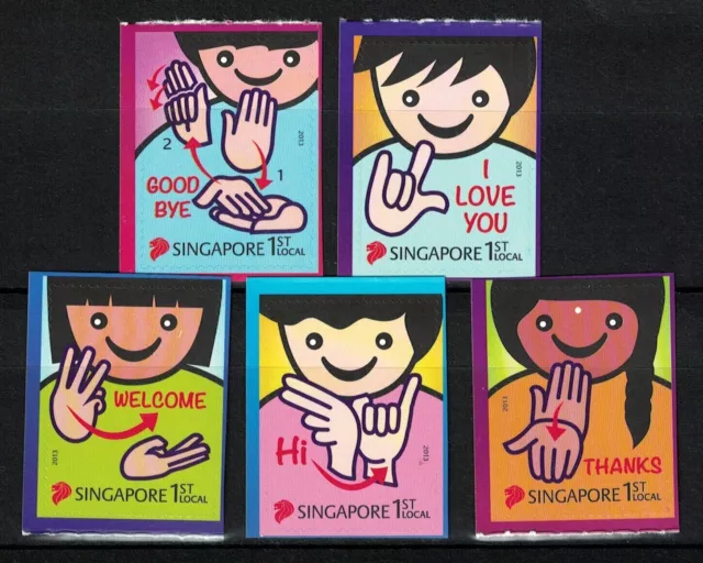 Singapore 2013 Greetings Sign Language Booklet Pane Of 5 Stamps Mint Mnh Unused