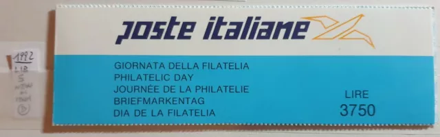 Italy Repubblica 1992 Libretto  Giornata Filatelia -  5  Stamps New**