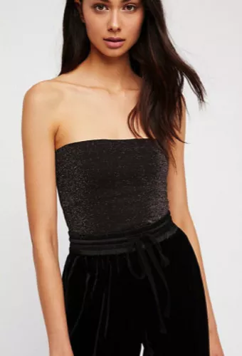 NEW Free People Intimately Seamless Sparkle Tube Top Black XS/S-M/L $38 | FF-091