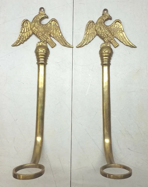 VINTAGE EAGLE BRASS Wall Mounted Decorative Candle Light Holders Pair