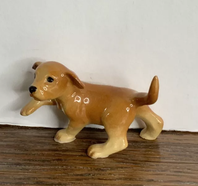 Hagen Renaker Miniature Ceramic Animal Golden Labrador Puppy Dog Figurine