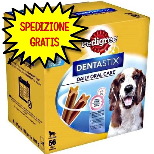 Pedigree Dentastix Daily Oral Care Medium 10 - 25 Kg Multipack 56 Pezzi