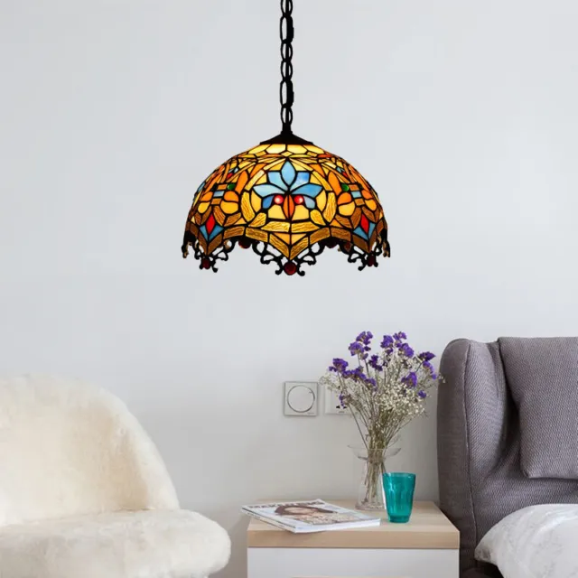 Tiffany Style Victorian Single Light Hanging Ceiling Pendant Light Lamp 12" 3