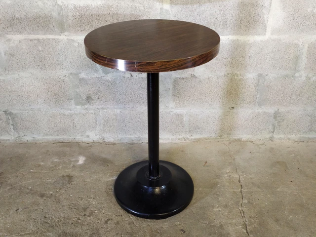 TABLE DE BISTROT Ronde Bois Metal Noir Bar Cafe Exterieur EUR 45,00 ...