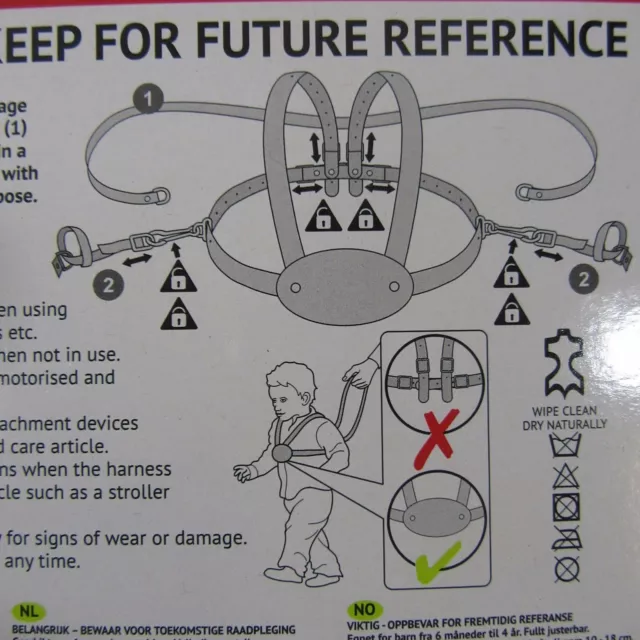 Clippasafe Geschirr Zügelriemen verstellbar Kleinkind Säugling Gehsicherheit Leine 2 2