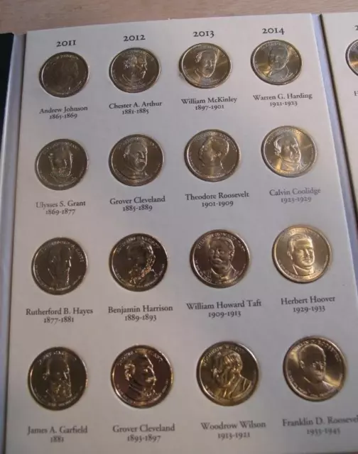 Presidential Golden Dollars 2007 - 2020 40 Coins Bu Date Set