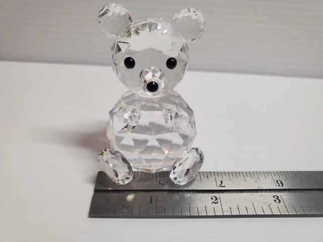 Vintage Authentic Swarovski 2 3/4" Tall Crystal Bear Figurine Swan Hallmark