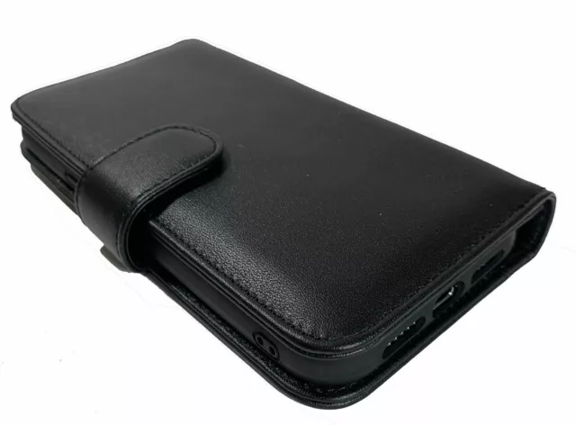 TUFF LUV Napa Leather Magnetic Wallet / Case for iPhone 13 Mini - Black