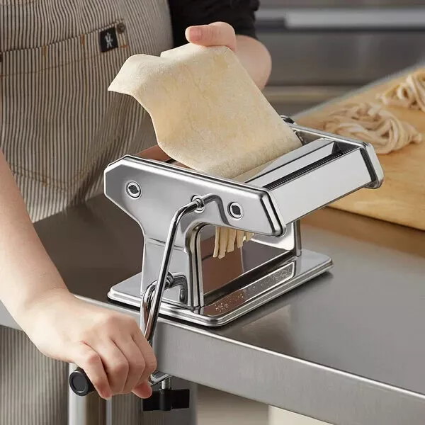 Choice Prep Electric Stainless Steel Hybrid Pasta Machine with 2-Speed Motor
