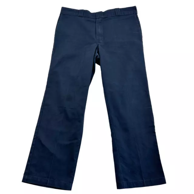 DICKIES PANTS MENS 38 x 28 Blue Workwear Utility Adult Straight Modern ...