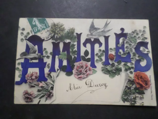 CPA Postcard Fantasy, Flowers, Friendships', Old Postcard