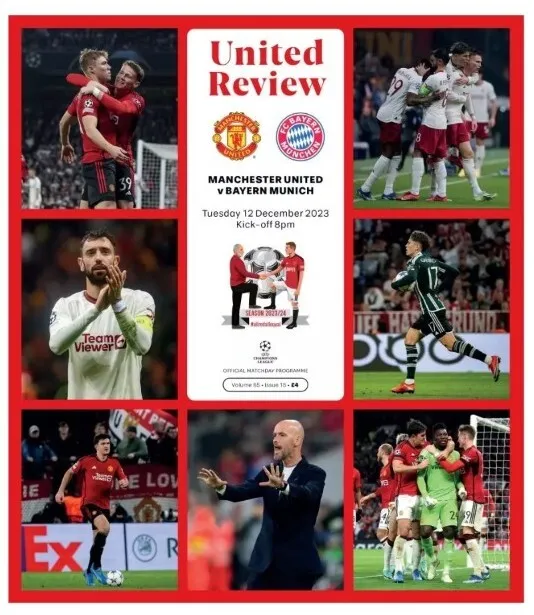 Manchester Man United Utd vs FC Bayern Munich 2023/24 Champions League Programme