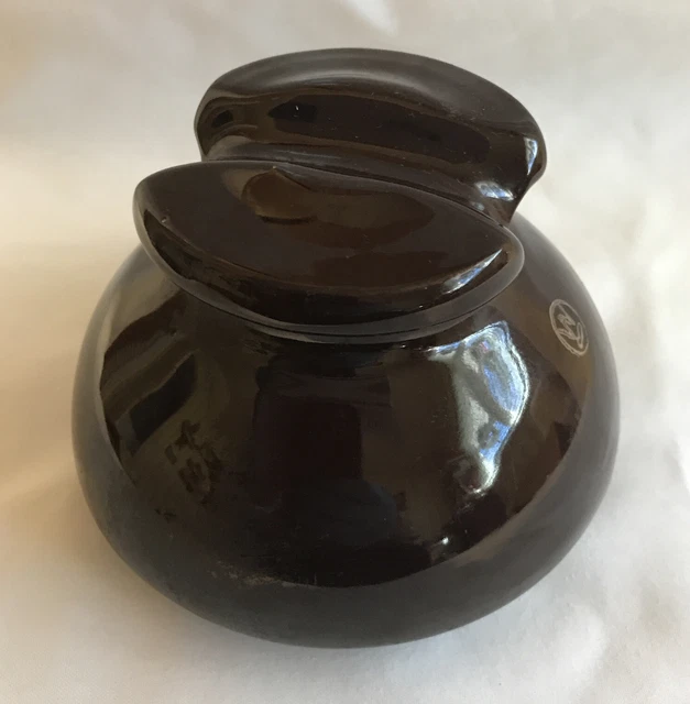 Vintage Westinghouse Electrical Power line Porcelain Ceramic Brown Insulator 4