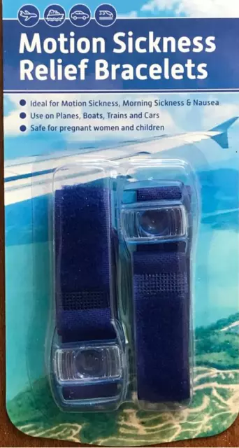 Anti Nausea Morning Sickness Motion Travel Wrist Bands On Car Boat Plane Ship