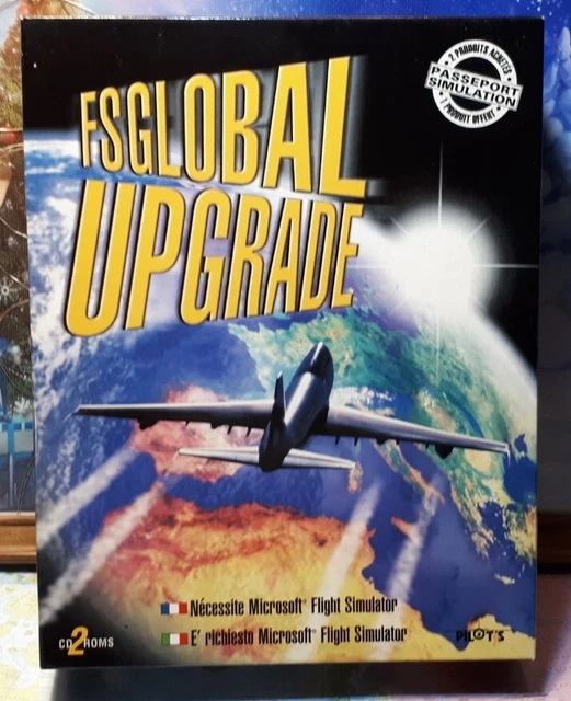 Jeu PC Big Box FS Global Upgrade 1999 - Extension Pour Microsoft Flight Simulator - Très Bon état, Complet