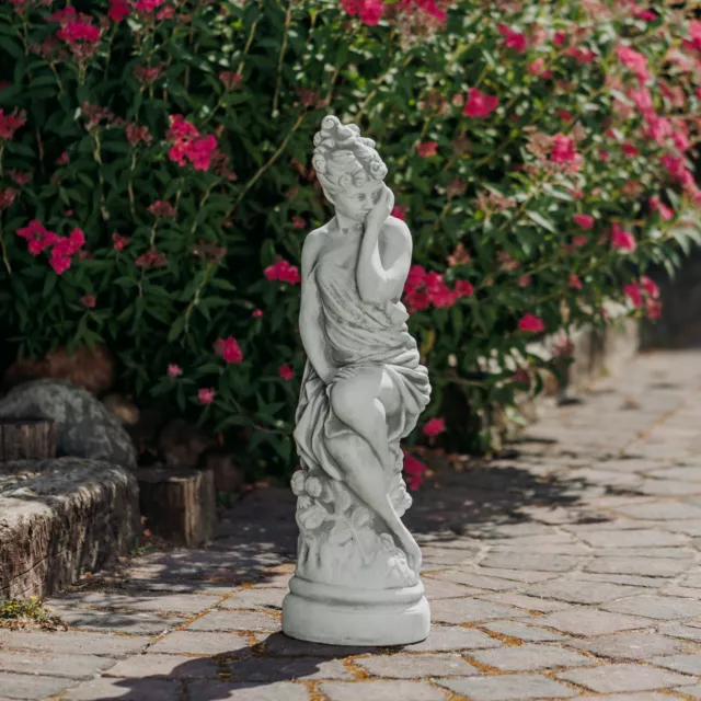 Massif Pierre Statue Printemps Femme Sur Podium En fonte de Résistant au Gel