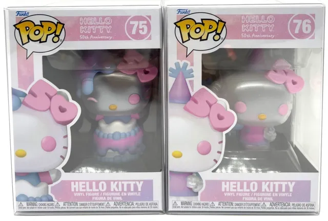 Funko Pop! Hello Kitty 50th Anniversary Hello Kitty in Cake #75 & w/Balloons #76