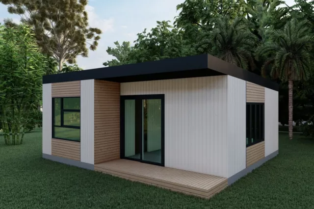 MODERN ADU TINY HOUSE FLOOR PLAN 24x20 - 1 BEDROOM, 1 BATH, 400 SF STUDIO