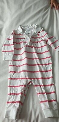 Genuine Polo Ralph Lauren Babygrow Baby Grow Outfit 6 Months Pink White Girls