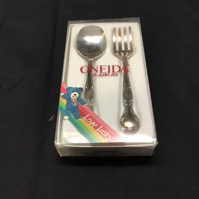 Vintage Oneida Affection 2 pc Baby Set Silverplate Flatware