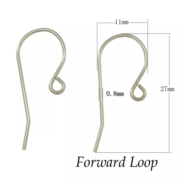 Forward Loop Surgical Quality Stainless Steel French Ear Wire Hooks Hypo-Allerge