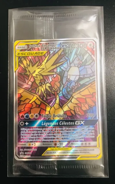 Carte Pokemon SULFURA ELECTHOR ET ARTIKODIN GX Promo SM210 Fr scellée + Sleeve