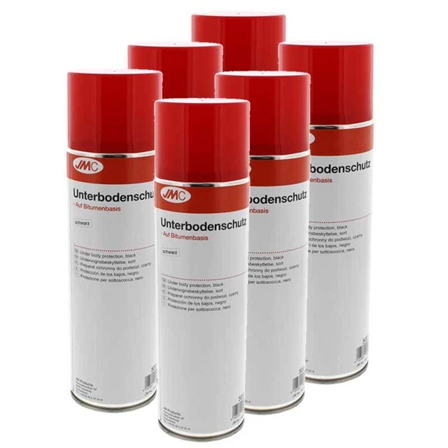 6 x Unterbodenschutz schwarz Bitumen 500ml JMC nicht Überlackierbar 5550011