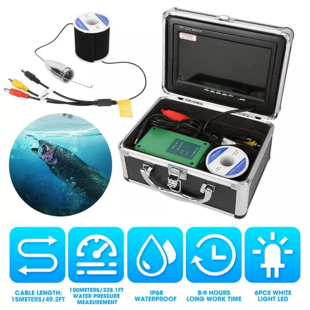 100-240V 1000TVL Underwater IP68 6 LEDs Fishing Video Camera Fish Finder Wit XXL
